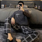 Autumn Cotton Pijama for Men Plus Size 3XL Lounge Pyjamas Set Male 2 Pieces Set Sleepwear Sleeping Top Pant Home Suit 2022