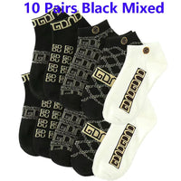 5/10/20 Pairs Winter Socks Men Short Breathable Luxury Socks Designer Brand Low-Cut Fashion Trendy Ankle Socks Geometric Pattern