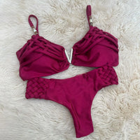 Sexy Braid Bikini Swimsuit Brazilan Bikini Set Swimwear for Women High Leg Halter Two Piece Bathing Suits Summer Female