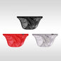 3PCS Japanese men's underwear ice silk low waist sexy triangle pants U convex three-dimensional silky tight