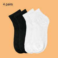 5 Pairs Fashionable Steady Solid Colour Black White Mens Socks Summer Autumn Vintage Student Boys Short Mens Low Ankle Socks