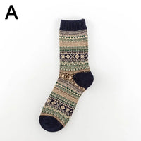 Men's Socks Retro Ethnic High Tube Stocks Autumn Winter Thick Warm Socks Japanese Thick Ins Socks Breathable