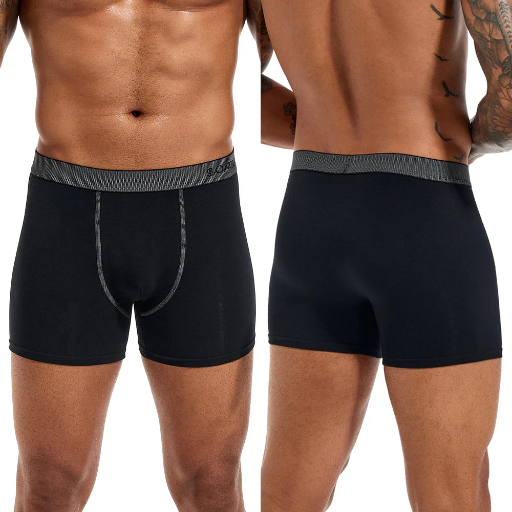 4pcs Cotton Men's Panties Sexy Boxers For Man Trunk High Quality Mens Boxer Underwear Family Male Underpants Gift Calecon