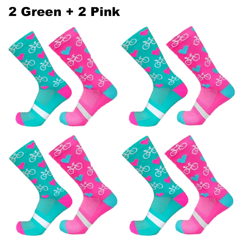 1/4Pairs New Professional Outdor Men Women Sport Socks Running Sports Fitness Cycling Socks Mesh Fast Drying Elastic Hiking Sox