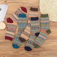 Men's Socks Retro Ethnic High Tube Stocks Autumn Winter Thick Warm Socks Japanese Thick Ins Socks Breathable