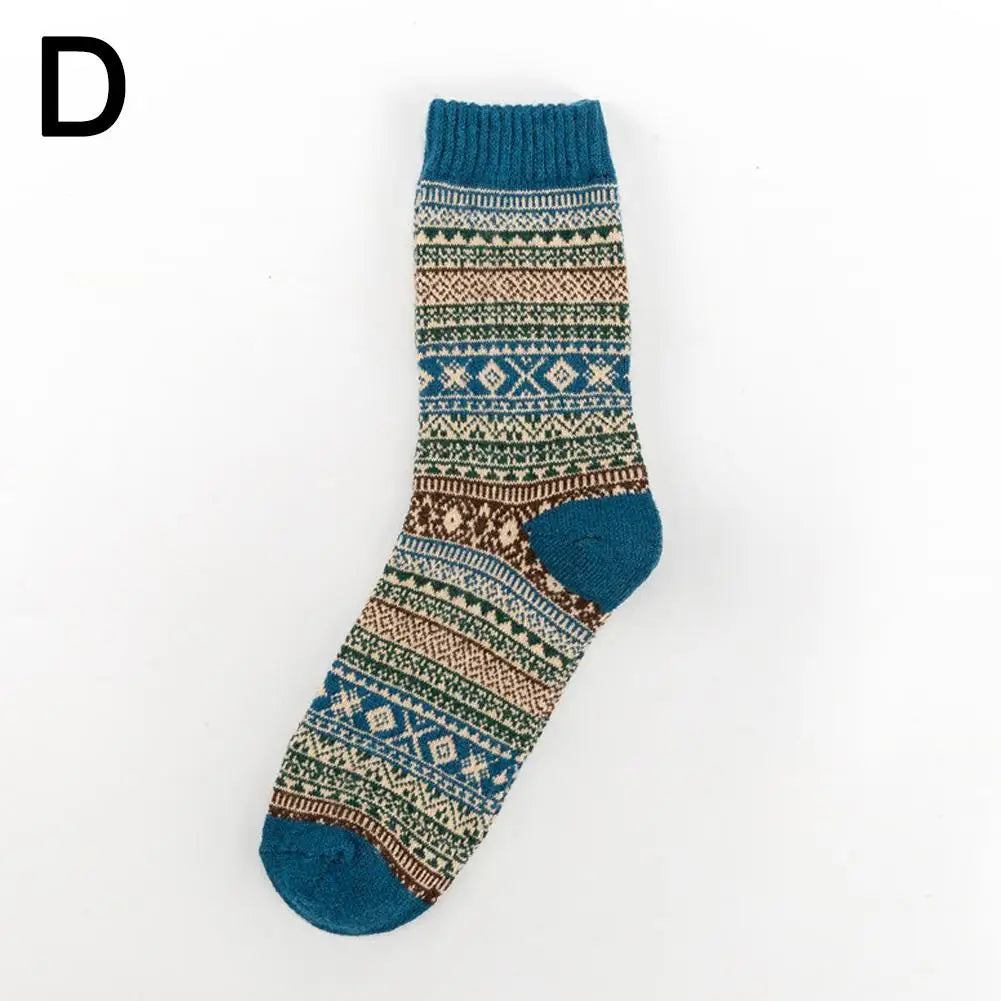 Men's Socks Retro Ethnic High Tube Stocks Autumn Winter Thick Warm Socks Japanese Thick Ins Socks Breathable