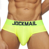 Jockmail New Men Underwear Triangle Underwear Mesh Breathable Sports Fitness Brave Person Boxer Hombre Sexy Ropa Interior Hombre