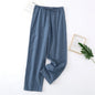 Cotton Men Pajama Pants Spring Autumn Male Trousers Home Pants Solid Casual Large Size Loose Drawstring Sleep Bottoms Sleepwear