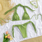 Sexy Braid Bikini Swimsuit Brazilan Bikini Set Swimwear for Women High Leg Halter Two Piece Bathing Suits Summer Female