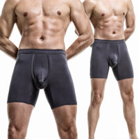 Men's extended sports underwear, men's gunball-style split four-corner anti-friction leg pants, large-sized breathable running f