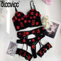 Diccvicc Lingerie for Women Floral Embroidery Sexy Lace Push Up Bra Fancy Garter Set Cute Girl Female Underwear Exotic Apparel