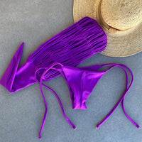 Sexy Braid Bikini Swimsuit Brazilan Bikini Set Swimwear for Women High Leg Halter Two Piece Bathing Suits Summer Female