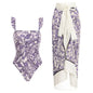 2026 New 2-Piece Women Bikini Set Bodysuit Skirt Cover Ups Sets Women Swimsuit Bandage Bathing Fashion Print Splice Beach Suit