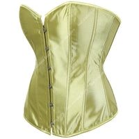 Bustier Corset Tops for Women Overbust Satin Sexy Lace Up Corset Gold Gothic Corset and Bustiers