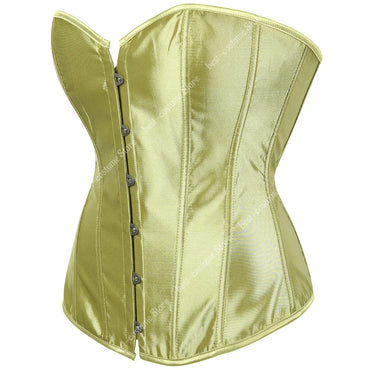 Bustier Corset Tops for Women Overbust Satin Sexy Lace Up Corset Gold Gothic Corset and Bustiers