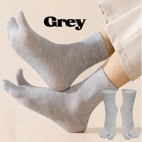 1-5Pairs Five/Two Fingers Toe Socks Breathable Autumn Socks Unisex Sports Running Absorb Sweat Antibacterial Mid-calf Socks 2025