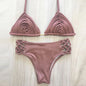 Sexy Braid Bikini Swimsuit Brazilan Bikini Set Swimwear for Women High Leg Halter Two Piece Bathing Suits Summer Female