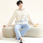 Autumn Cotton Pijama for Men Plus Size 3XL Lounge Pyjamas Set Male 2 Pieces Set Sleepwear Sleeping Top Pant Home Suit 2022