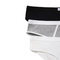 3 pairs of mixed black and white grey base all comfy briefs briefs girls cotton large size underwear