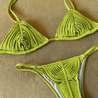 Sexy Braid Bikini Swimsuit Brazilan Bikini Set Swimwear for Women High Leg Halter Two Piece Bathing Suits Summer Female