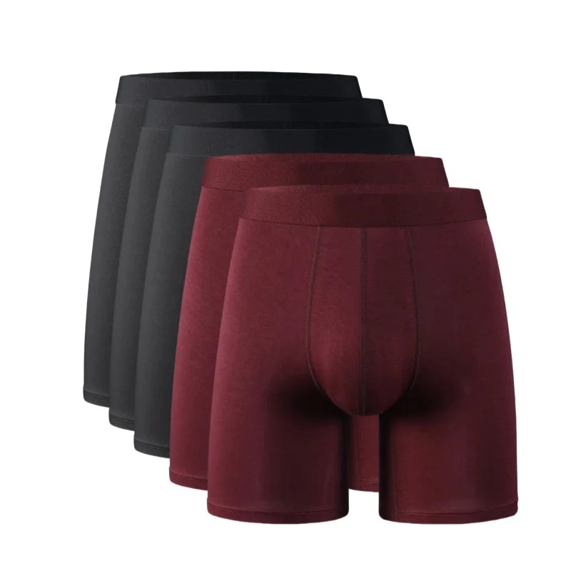95% Bamboo Fiber 5% Spandex Multipack Men's X-length Long Leg Boxer Classic Design Comfortflex Waistband Underwear Man Sports XL