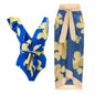 2026 New 2-Piece Women Bikini Set Bodysuit Skirt Cover Ups Sets Women Swimsuit Bandage Bathing Fashion Print Splice Beach Suit