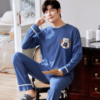 Autumn Cotton Pijama for Men Plus Size 3XL Lounge Pyjamas Set Male 2 Pieces Set Sleepwear Sleeping Top Pant Home Suit 2022