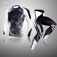 Men's Compression Sports Thermal Underwear Men Clothing Winter Sports Rashgard Track Suit Gym Bodybuilding Suit Second Skin Sets