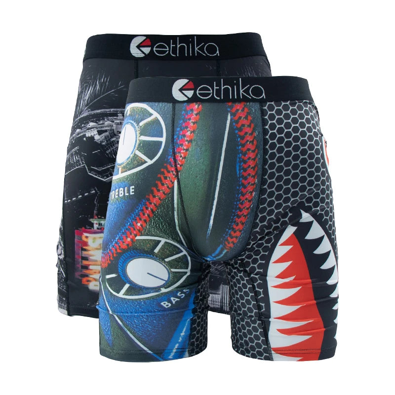 ETHIKA 2Pcs Men Boxershorts Mesh Breathable Crotch Mens Panties Men Underpants Underwear Plus Size Men's Boxers Briefs Trunks