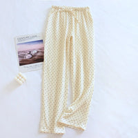 100% Cotton Home Pajama Pants Love Printing Sleep Bottoms Sleeping Lounge Pants Loose Sleep Wear Casual Women Pajama Trouser