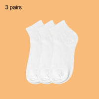 5 Pairs Fashionable Steady Solid Colour Black White Mens Socks Summer Autumn Vintage Student Boys Short Mens Low Ankle Socks
