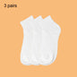 5 Pairs Fashionable Steady Solid Colour Black White Mens Socks Summer Autumn Vintage Student Boys Short Mens Low Ankle Socks
