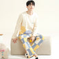 Autumn Cotton Pijama for Men Plus Size 3XL Lounge Pyjamas Set Male 2 Pieces Set Sleepwear Sleeping Top Pant Home Suit 2022
