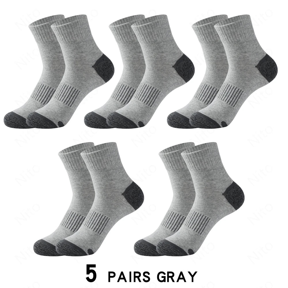 High Quality Lot Men's Socks Casual Breathable Run Sports Socks 5 Pairs Male Cotton Socks Winter Black Socks Men Large size38-45