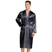 Burgundy Bridegroom Wedding Robe Long Kimono Bathrobe Gown with Pocket Belt Spring Summer Sleepwear Homewear Satin Loungewear