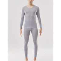 Autumn and Winter Men's Thermal Underwear Set - Semi-Transparent Comfortable Stretch Warm Top and Pants