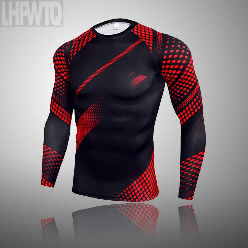 Men's Compression Sports Thermal Underwear Men Clothing Winter Sports Rashgard Track Suit Gym Bodybuilding Suit Second Skin Sets