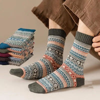 Men's Socks Retro Ethnic High Tube Stocks Autumn Winter Thick Warm Socks Japanese Thick Ins Socks Breathable