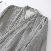 Japanese Style Cotton Men's Kimono Pajamas Robes for Spring and Summer Thin and Oversized Bathrobes Home Clothes Mens Pajamas