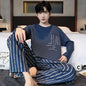 Autumn Cotton Pijama for Men Plus Size 3XL Lounge Pyjamas Set Male 2 Pieces Set Sleepwear Sleeping Top Pant Home Suit 2022