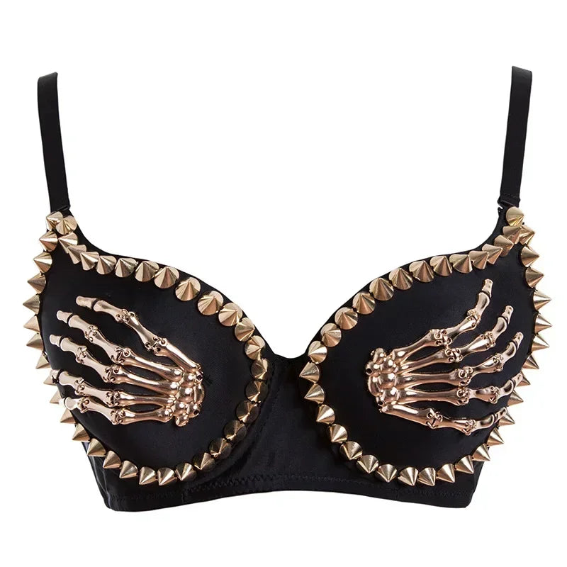 Lady Sexy Bra Punk Rock Corset Vest Women Luxury Bralette Tops Fashion Brassiere Lingerie Steampunk Burlesque Bustier