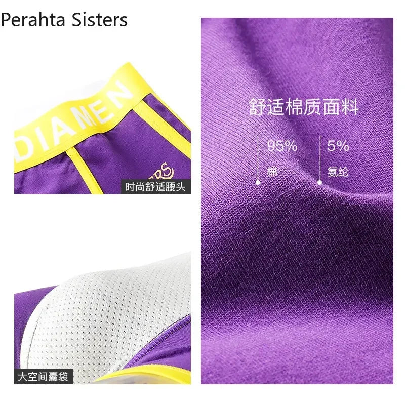 3 Pieces Mens Boxer Shorts 2024 New Multicolor Cotton Mens Underwear Boxer Summer Mid Waist Underpants Breathable Men's Panties