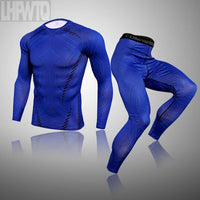 Men's Compression Sports Thermal Underwear Men Clothing Winter Sports Rashgard Track Suit Gym Bodybuilding Suit Second Skin Sets