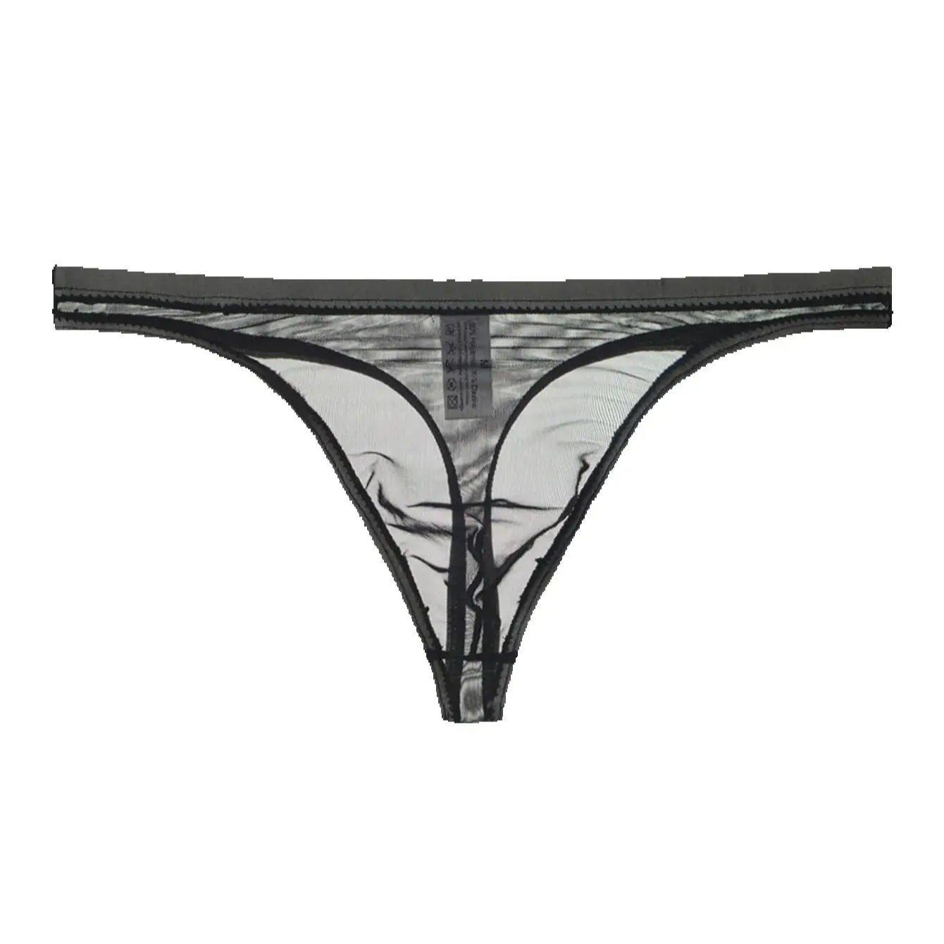 3PCS  Lightweight sexy mesh semi transparent solid color Men's breathable seamless quick drying brief