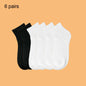 5 Pairs Fashionable Steady Solid Colour Black White Mens Socks Summer Autumn Vintage Student Boys Short Mens Low Ankle Socks