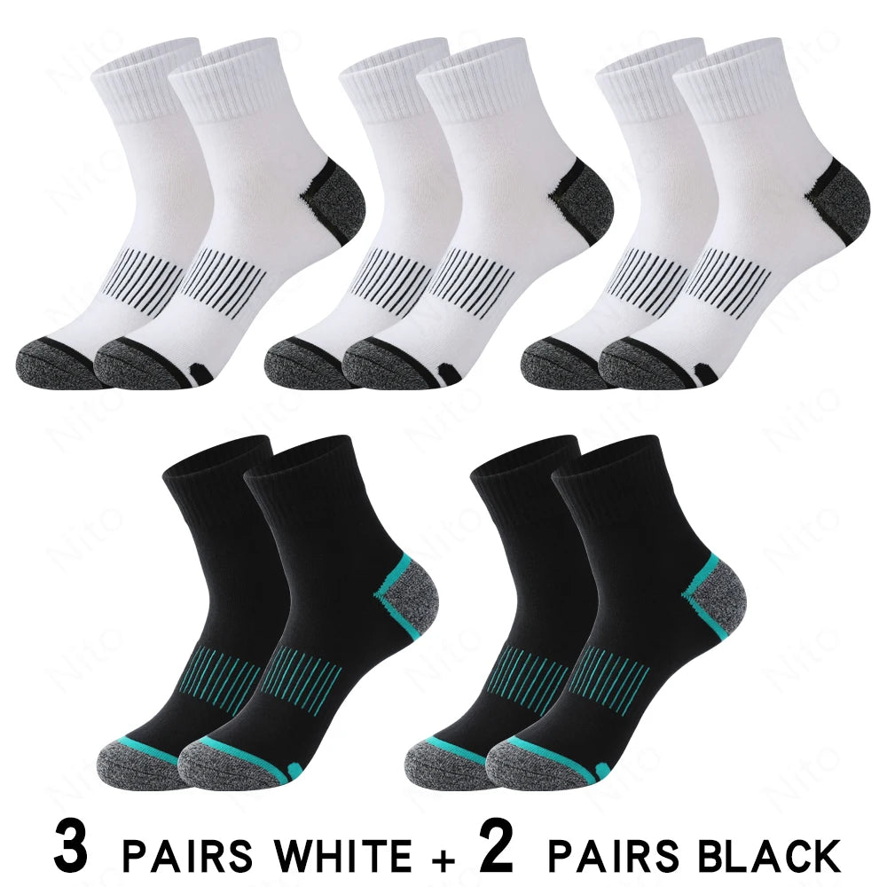 High Quality Lot Men's Socks Casual Breathable Run Sports Socks 5 Pairs Male Cotton Socks Winter Black Socks Men Large size38-45