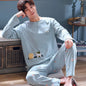 Autumn Cotton Pijama for Men Plus Size 3XL Lounge Pyjamas Set Male 2 Pieces Set Sleepwear Sleeping Top Pant Home Suit 2022