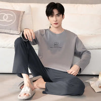 Autumn Cotton Pijama for Men Plus Size 3XL Lounge Pyjamas Set Male 2 Pieces Set Sleepwear Sleeping Top Pant Home Suit 2022