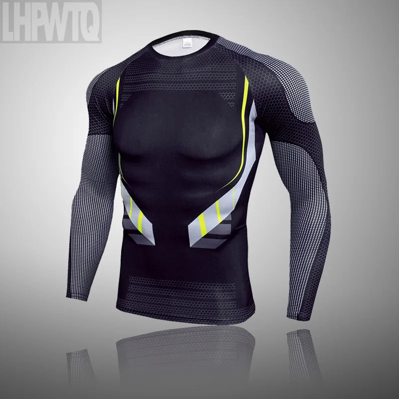 Men's Compression Sports Thermal Underwear Men Clothing Winter Sports Rashgard Track Suit Gym Bodybuilding Suit Second Skin Sets