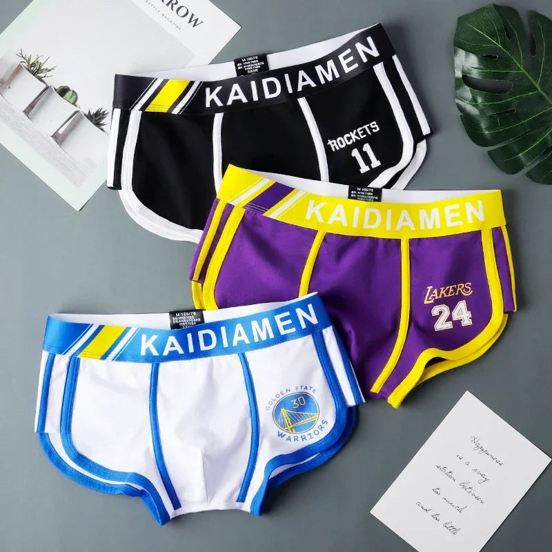 3 Pieces Mens Boxer Shorts 2024 New Multicolor Cotton Mens Underwear Boxer Summer Mid Waist Underpants Breathable Men's Panties